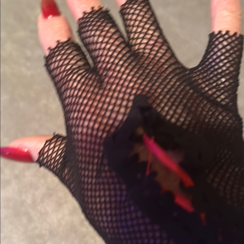 Black Fishnet Fingerless Gloves